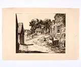 Lobster Lane (East Orleans Massachusetts) by George Bradshaw, Etching, offered Oct 2025