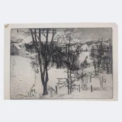 Winter by Ann Didyk, 1952, Etching, offered Oct 2025