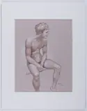 Colored by David John, pencil on midtone tan paper, offered Aug 2025