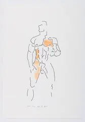 008 Tom MR by Rod Jenson, 1997, Ink and watercolor on paper, offered Aug 2025