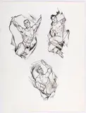 Untitled by Edmund "Ed" Cervone, 1997, Ink on paper, offered Aug 2025
