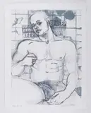 Keep Out II by Carmine Santaniello, Mixed media monoprint on paper, offered Aug 2025