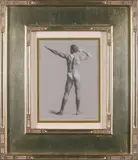 Untitled by Stephen Wheldon, Graphite and white chalk stick on paper, offered Aug 2025