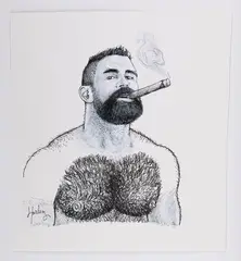 Untitled by Harley, Ink and gouache on paper, offered Aug 2025