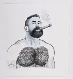 Untitled by Harley, Ink and gouache on paper, offered Aug 2025