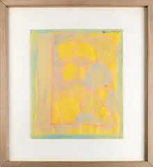 Ohne Titel by Günther Förg, Watercolor and chalk on yellow paper, offered Jul 2025