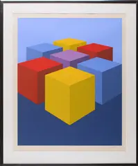 Cube Group by Marko Spalatin, 1971, Serigraph, offered Jul 2025