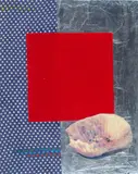 Red Square Digestive by Meg Cranston, 1994, Mixed media and paint on canvas. Provenance: Brian Butler of 1301PE Santa Monica, offered Jul 2025