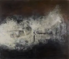 Dachlattenplasma by Georg Herold, 1986, Oil and mixed media on canvas, offered Jul 2025