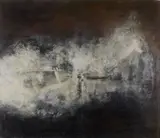 Dachlattenplasma by Georg Herold, 1986, Oil and mixed media on canvas, offered Jul 2025