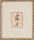 Peasant With His Hand in His Cloak by Adriaen van Ostade, Etching. 3 7/16 x 2 1/2";, offered Jul 2025