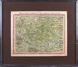 16th-century map of the Rhine River. Hand-colored by Sebastian Münster, woodcut map, offered Jul 2025