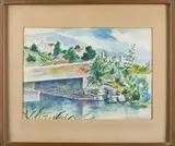 Bridge in Spring by Marko Walker Vukovic, Watercolor on paper, offered Jul 2025