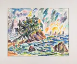 Peninsula Sunrise by Marko Walker Vukovic, 1971, Watercolor on paper, offered Jul 2025