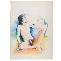 Michael Looking Left by Tom Davison, 1978, pencil on paper, offered May 2025