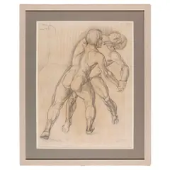 Study for 'La Bataille.' by Simon Mondzain, 1920, Charcoal on paper, offered May 2025