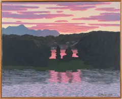 Sunset on the Hudson by Bill Sullivan, 2005, Oil on canvas, offered Feb 2025