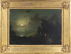 Night-scape by Sebastian Pether, Oil on canvas. Circa 1830s, offered Feb 2025