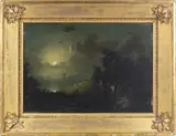 Night-scape by Sebastian Pether, Oil on canvas. Circa 1830s, offered Feb 2025