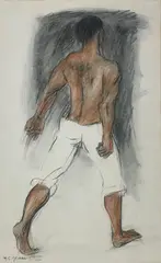 Male Walking by R. C. Gorman, 1968, Pastel on paper, offered Dec 2024