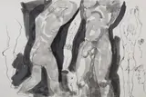 Composition of Male Figures by Onni Saari, Pen and ink wash on paper, offered Dec 2024