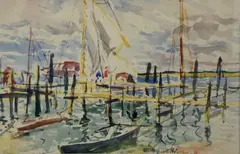 PA artist by Herbert Pullinger, watercolor, sold Feb 2019