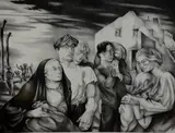 Composition 1945 by G. Ralph Smith, lithograph, sold Feb 2019