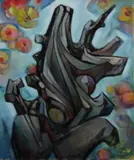 abstract painting by G. Ralph Smith, oil on canvas, sold Feb 2019