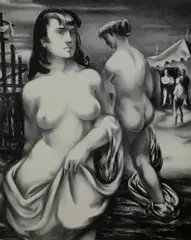 Figures on the Beach by G. Ralph Smith, lithograph, sold Feb 2019