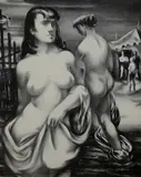 Figures on the Beach by G. Ralph Smith, lithograph, sold Feb 2019