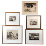 The Interment of Beau Nash of Bath by Including Stan Washburn, 1977, etching, sold Nov 2023