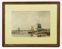 Netherlands by William Cornelis Rip, watercolor, sold Sep 2022