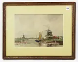 Netherlands by William Cornelis Rip, watercolor, sold Sep 2022