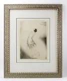 woman playing tennis by Louis Icart, etching, sold Sep 2022