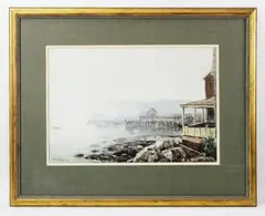 at the beach by Tad Klodnicki, watercolor, sold Sep 2022