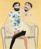 Self-Portrait with Couch by Stephan John Allwright, graphite, sold Mar 2021