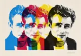 Portrait of James Dean by Russell Marshall, 2016, silkscreen, sold Mar 2021