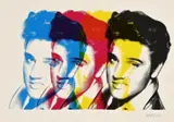 Portrait of Elvis by Russell Marshall, 2016, silkscreen, sold Mar 2021