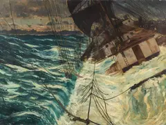 A low dawn and we're in the waste by Claude Muncaster, 1938, oil, sold Aug 2026