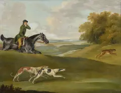 Hare coursing by John Nost Sartorius, 1787, Oil on canvas indistinctly signed and dated, sold Aug 2026