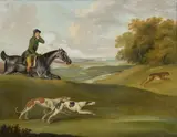 Hare coursing by John Nost Sartorius, 1787, Oil on canvas indistinctly signed and dated, sold Aug 2026