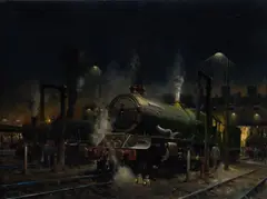 Epitaph for steam by Terence Cuneo, Oil on canvas, sold Aug 2026