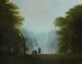 Railway through the park by Felix Kelly, Oil on board, sold Aug 2026