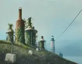 The lighthouse by Felix Kelly, 1977, Oil on board, sold Aug 2026