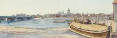 Low water: bankside by Claude Muncaster, Watercolour on two joined sheets Indistinctly signed, sold Aug 2026