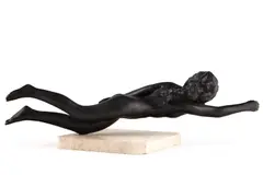 A bronze figure 'swimmer' by Sydney Harpley, sculpture, sold Aug 2026