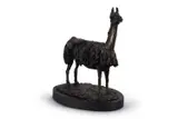 A bronze figure of a llama by Elizabeth Macdonald-Buchanan, 1994, Bronze, with a separate oval wood presentation base bronze, sold Aug 2026