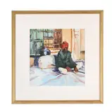 In the durbar hall, manhansar, rajasthan by Juliet Bonham Carter, Oil on canvas-board, sold Aug 2026