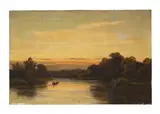 Sunset, laleham on thames by Alfred de Breanski, Oil on canvas, sold Aug 2026