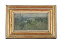 Outside san gimignano, tuscany by Peter Greenham, Oil on board, sold Aug 2026
